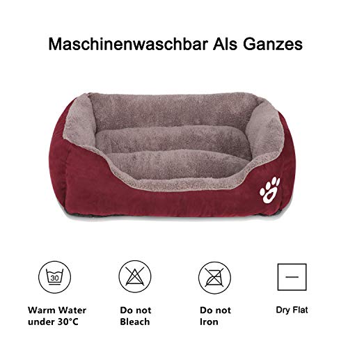 FRISTONE Cama Lavable para Perros pequeños y Grandes Cama Blanda para Perros,XL Rojo