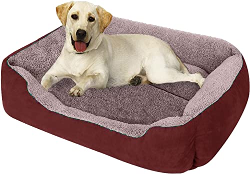 FRISTONE Cama Lavable para Perros pequeños y Grandes Cama Blanda para Perros,XL Rojo