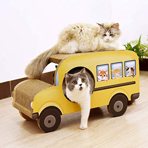 FRlss Rascador de gatos Rascador de gatos Rascador de gatos Cartón en forma de coche Cartón corrugado resistente al desgaste Material de cartón Rascador para gatos Suministros para gatos