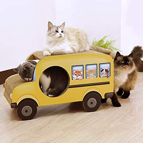 FRlss Rascador de gatos Rascador de gatos Rascador de gatos Cartón en forma de coche Cartón corrugado resistente al desgaste Material de cartón Rascador para gatos Suministros para gatos