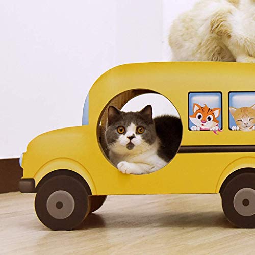 FRlss Rascador de gatos Rascador de gatos Rascador de gatos Cartón en forma de coche Cartón corrugado resistente al desgaste Material de cartón Rascador para gatos Suministros para gatos