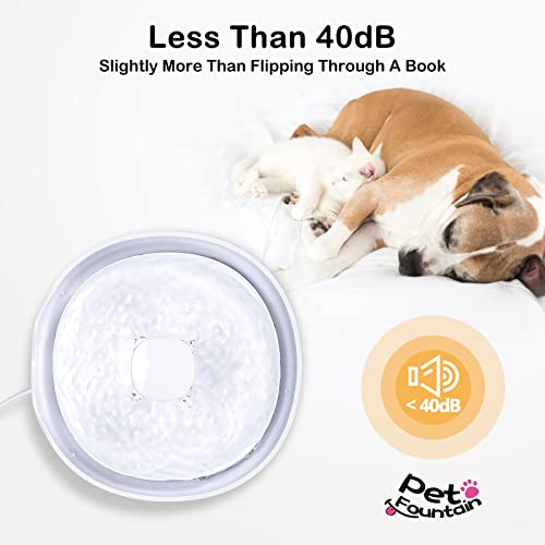Fuente de agua para gatos, fuente de agua súper silenciosa para gatos en el interior, fuente de agua para mascotas de 1,4 l para gatito, indicador LED y 1 filtro