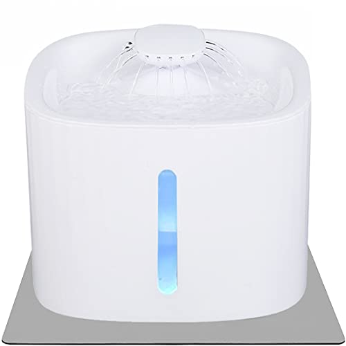Fuente para Gatos, Bebedero de 3 litros para Gatos, dispensador de Agua para Gatos con Filtro, Bomba, Ventana de visualización, súper silencioso y automático, Bebedero para Mascotas con luz LED