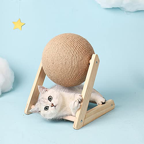 Fulenyi Rascador para gato de gato de madera maciza para gatos de gato, de madera maciza de gato de gato postsisal, juguete de gato Drawoor