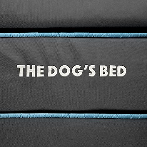 Funda exterior de repuesto (solo funda exterior, sin cama) para cama de perro, tela Oxford de calidad lavable, pequeña (gris con tubería azul)