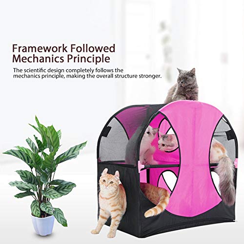 fuwinkr Plataforma de salto para gatos, juguete para gatos, casa de gato de doble capa, muebles para gatos