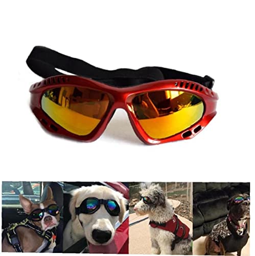 Gafas para perros de mascotas Gafas anti- niebla a prueba de viento Eyewear Dog Gafas de sol Suministros para mascotas para perros grandes Protección UV Utilidad roja