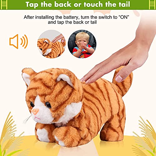 Gato blanco del gato de felpa animal relleno interactivo robot de juguete, Barking maullido gatito Touch Control, mascotas Electrónico gato del gatito del juguete, juguetes animados gatos para los beb