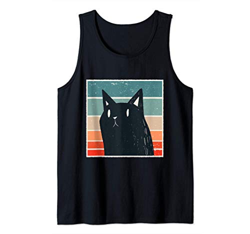Gato retro con motivo de diseño de un gato de época Camiseta sin Mangas