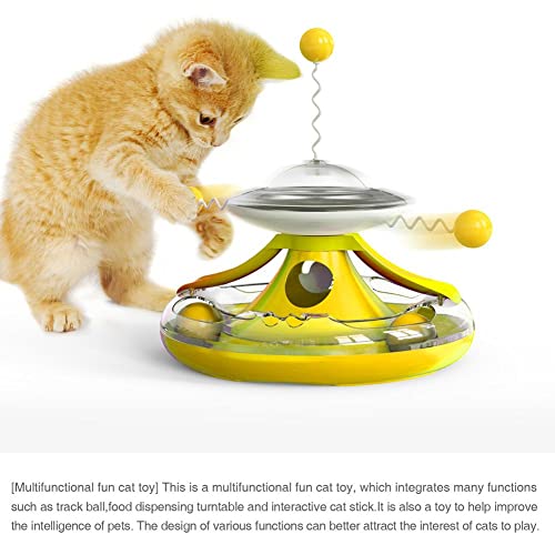Gato Torre juguete pistas con bridas de disco de Inteligencia del gato del gato del disco de atracciones Juguetes bola de pista del entrenamiento del juguete de atracciones que se escapa del juguete d