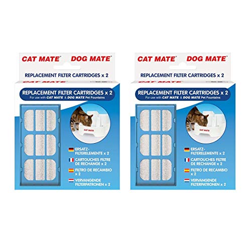 gato/perro Mate Mascota Fuente Recambio Cartuchos Filtradores paquete de 2 x 2