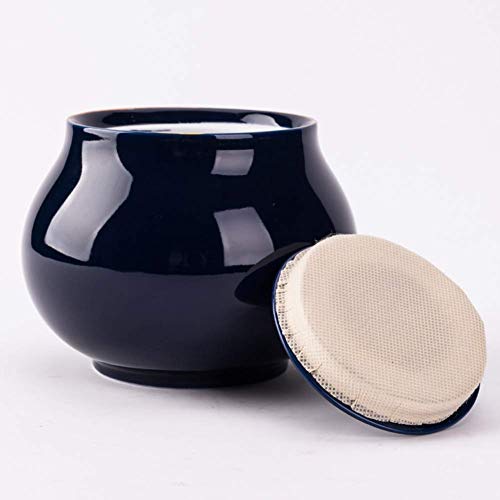 GAXQFEI Urna funeraria Urnas de cremación Adultos Niños Urnas para mascotas Selladas contra la humedad Estilo retro Decoración de color sólido Esmalte índigo Oro 11.5 * 13Cm,Negro