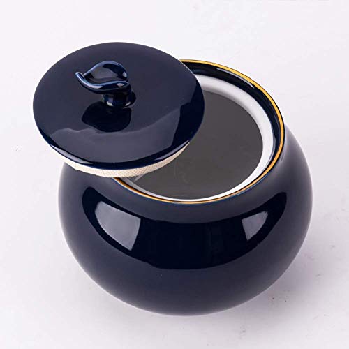 GAXQFEI Urna funeraria Urnas de cremación Adultos Niños Urnas para mascotas Selladas contra la humedad Estilo retro Decoración de color sólido Esmalte índigo Oro 11.5 * 13Cm,Negro