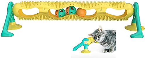 GazyShop- Juguetes gatos，Juguete de Pista de Rompecabezas para Gatos，Rueda de Ejercicio para Gatos, Pista de rascado para Gatos, Juguetes orgánicos para rascar Gatos con Bola de Hierba gatera
