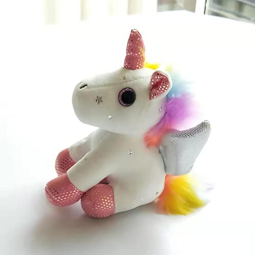 GBBNWFOL Unicornio Peluche Mochila de Juguete Llavero Colgante Regalo bebé máquina muñeca de Peluche 5 Piezas