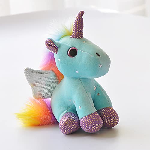 GBBNWFOL Unicornio Peluche Mochila de Juguete Llavero Colgante Regalo bebé máquina muñeca de Peluche 5 Piezas