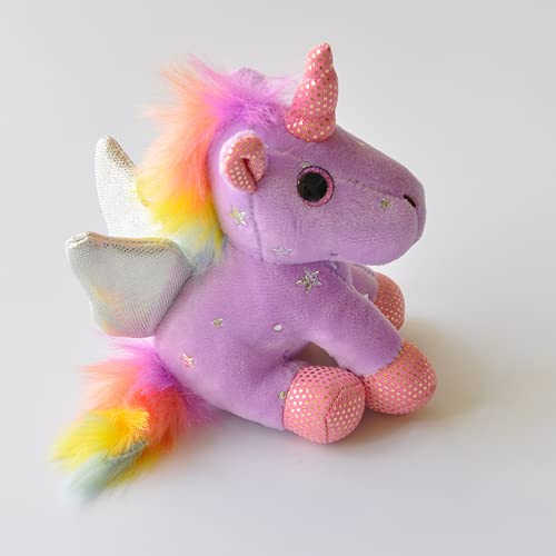 GBBNWFOL Unicornio Peluche Mochila de Juguete Llavero Colgante Regalo bebé máquina muñeca de Peluche 5 Piezas