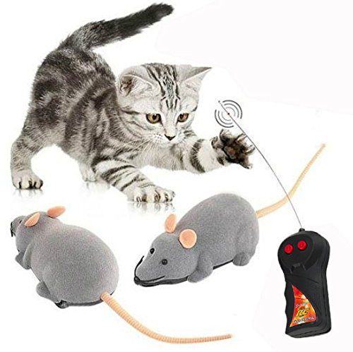 Gearmax® para Control Remoto de Dos Canales Ratones Ratón RC Controlador Remoto Flocado Juguete (Gris)