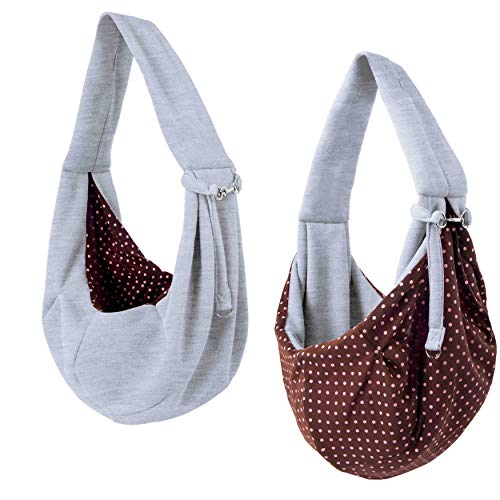 GENOVATION Mochila para perros y gatos, bolsa de papoose reversible con manos libres, bolsa suave y diseño de bolsa, adecuado para cachorros, perros pequeños y gatos para viajes al aire libre