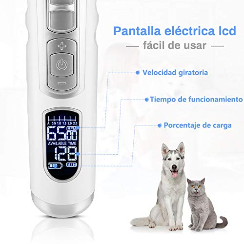 GHB Cortapelo para Perro Máquina de Cortar Pelo para Perros Esquiladora Mascota Gato Recargable de Pantalla LED
