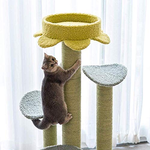 GJNVBDZSF Árbol para Gatos Arena para Gatos con árbol para Gatos, Marco para trepar para Gatos, Poste rascador, Villa para Gatos, Juguete Interactivo para Gatos, Forma de pétalo de Hoja