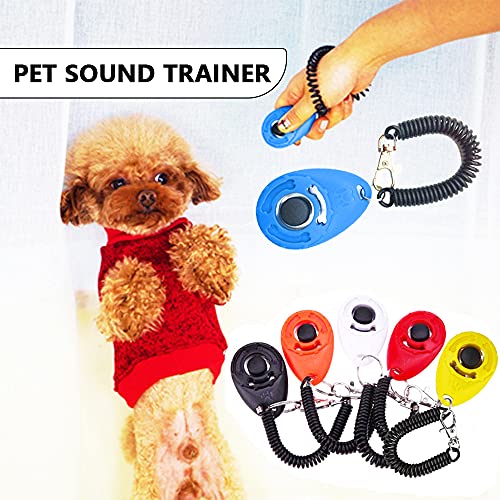 GmeDhc clicker Perro, 6 Piezas Clicker para Adiestramiento Perro, cliker Entrenamiento Perro con Sonido Fuerte, Multicolor con, Training Clicker con Correa para la Muñeca para Gato Caballo Pajaros