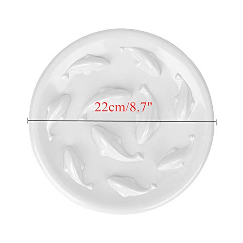 Gofeibao Cuenco Anti Serpiente Cuenco para Perros Cuenco De Comida para Gatos Rompecabezas Interactivo Cuenco para Gatos Forma De Pez Dorado FáCil De Limpiar Evita Asfixia White
