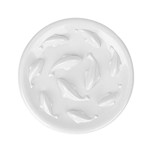 Gofeibao Cuenco Anti Serpiente Cuenco para Perros Cuenco De Comida para Gatos Rompecabezas Interactivo Cuenco para Gatos Forma De Pez Dorado FáCil De Limpiar Evita Asfixia White