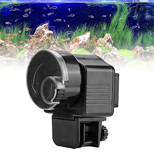 Goick Temporizador automático del alimentador de Alimentos del Tanque de Peces del Acuario casero no tóxico Negro