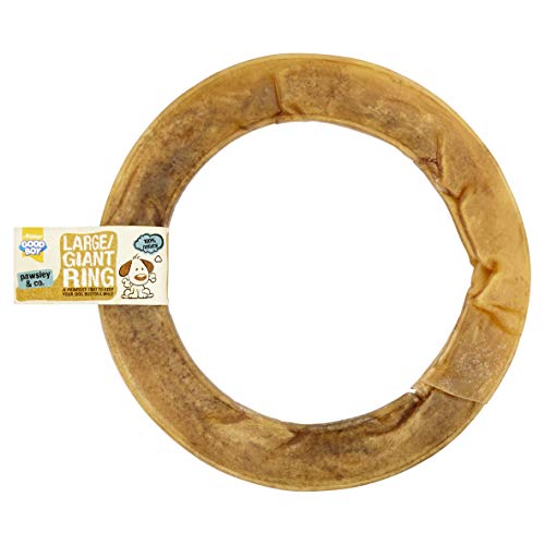 Good Boy - Anillos Grandes y Gigantes de Piel cruda - Masticables para Perros - Hecho de Piel 100% Natural - Pack de 5 - Golosinas para Perros Naturales