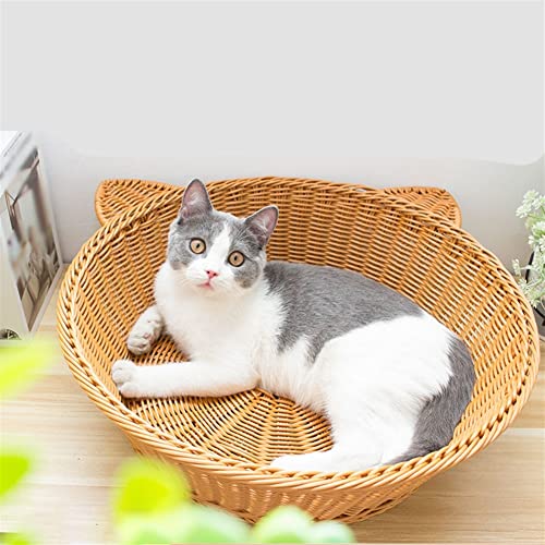 GOUDAN-QIU Castillo de Gato de la Cesta, Cama de Canasta de Gato Tejido, diseño de Tejido Especial, Cama Mascota Duradera Tejida Canasta Categor Cat Cat Cat Rasguño Cat (Color : Brown)