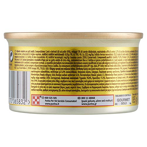 Gourmet Gold Pate Pollo, Zanahorias y calabacines – 85 g