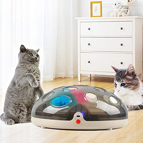 gqdlzgnyLL Placa giratoria de Juguete para Gatos eléctrica Placa de Juego Loco Nueva tecnología de levitación magnética