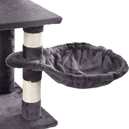 GRANDMA SHARK Árbol Rascador para Gatos, Casas de Juego y Lugares de Descanso para Gatos (Gris Profundo)