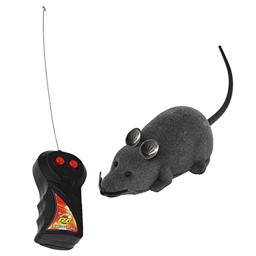 Greatangle Ratón de Rata con Control Remoto de Juguete para Gato, Divertido ratón de rotación inalámbrico, ratón electrónico de Rata, Juguete, Juguete de ratón complicado, Gris