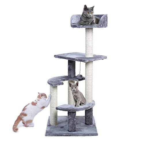 Gulunmun Árbol Rascador para Gatos H110cm Gato Juguete Gatito Casa Rascador Rascador de Madera Escalada Gato Árbol Mascota Hogar Gato Marco de Salto de Lujo Muebles-AWJ0421-H_M_