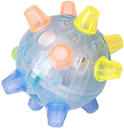 GUOGUODA Pelota de Salto para Mascotas,Pelota de Juguete para Mascotas,Juguete de Rebote con música LED,Pelotas interactivas para Perros,Pelota para Masticar con luz,para Perros Gatos