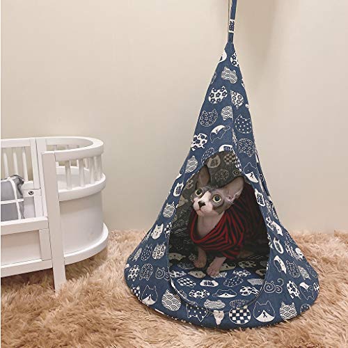 GWDJ HamacaHamaca Para Mascotas, Columpio Para Perros Y Gatos Cómoda Cama Colgante, Tienda De Cama Transpirable Para Interiores Y Exteriores Para Mascotas Pequeñas(Color:estilo2,Size:Los 45x45x56cm)
