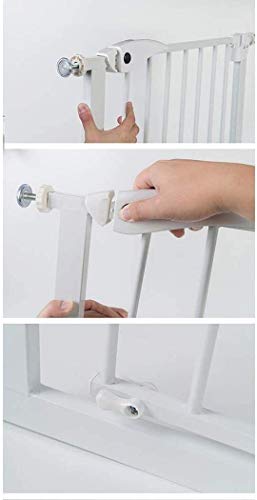 Gwendolyn Vallas Presión Fit Seguridad Puerta de Metal Soportes de 77cm de Altura El Ancho se Puede Seleccionar de 65 a 242cm Puerta for Mascotas Puerta del bebé con Posibilidad de ampliación