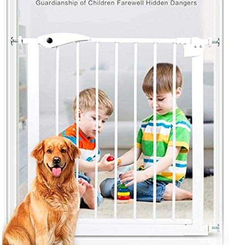 Gwendolyn Vallas Presión Fit Seguridad Puerta de Metal Soportes de 77cm de Altura El Ancho se Puede Seleccionar de 65 a 242cm Puerta for Mascotas Puerta del bebé con Posibilidad de ampliación