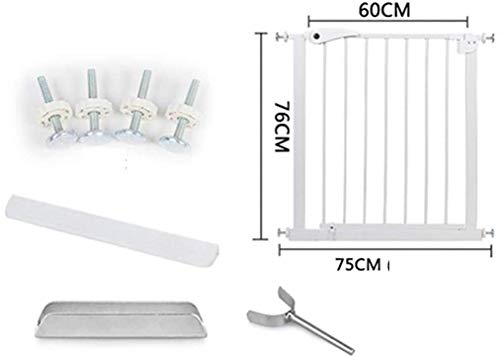 Gwendolyn Vallas Presión Fit Seguridad Puerta de Metal Soportes de 77cm de Altura El Ancho se Puede Seleccionar de 65 a 242cm Puerta for Mascotas Puerta del bebé con Posibilidad de ampliación