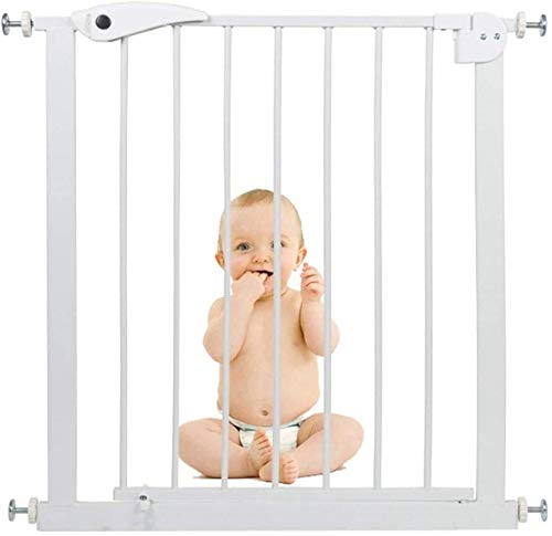 Gwendolyn Vallas Presión Fit Seguridad Puerta de Metal Soportes de 77cm de Altura El Ancho se Puede Seleccionar de 65 a 242cm Puerta for Mascotas Puerta del bebé con Posibilidad de ampliación