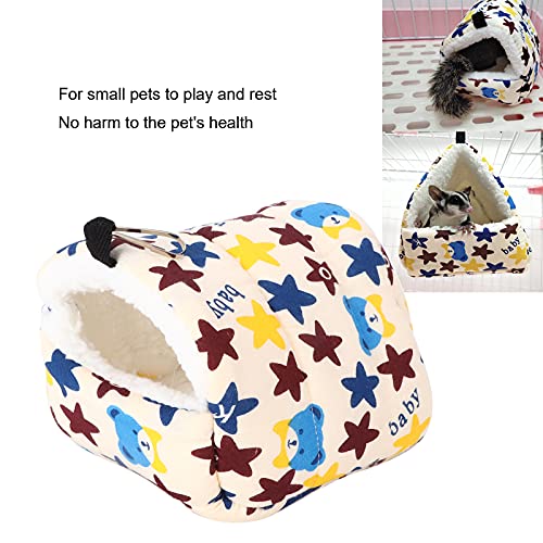 Hamaca de Algodón Colgante para Mascotas Pequeñas, Cama de Algodón Colgante para Hámster Colgante de Algodón Y Esponja para Hámsters, Pájaros Y Otras Mascotas Pequeñas para(17 * 15, Estrella)