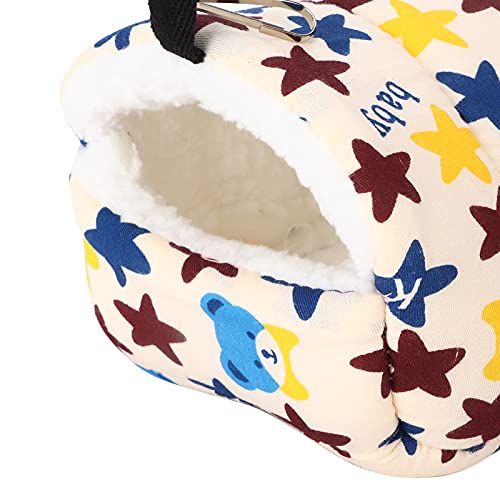 Hamaca de Algodón Colgante para Mascotas Pequeñas, Cama de Algodón Colgante para Hámster Colgante de Algodón Y Esponja para Hámsters, Pájaros Y Otras Mascotas Pequeñas para(17 * 15, Estrella)