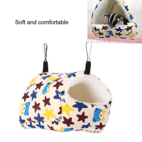 Hamaca de Algodón Colgante para Mascotas Pequeñas, Cama de Algodón Colgante para Hámster Colgante de Algodón Y Esponja para Hámsters, Pájaros Y Otras Mascotas Pequeñas para(17 * 15, Estrella)