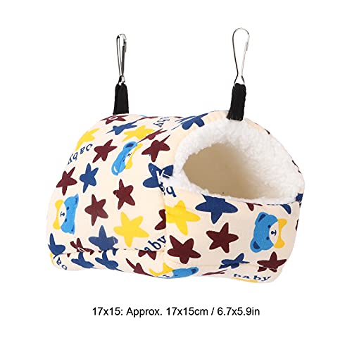 Hamaca de Algodón Colgante para Mascotas Pequeñas, Cama de Algodón Colgante para Hámster Colgante de Algodón Y Esponja para Hámsters, Pájaros Y Otras Mascotas Pequeñas para(17 * 15, Estrella)