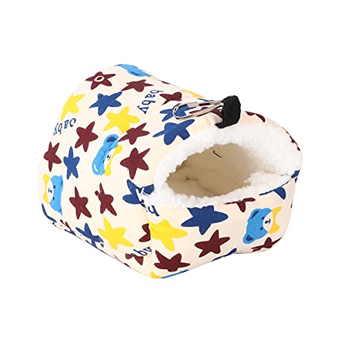 Hamaca de Algodón Colgante para Mascotas Pequeñas, Cama de Algodón Colgante para Hámster Colgante de Algodón Y Esponja para Hámsters, Pájaros Y Otras Mascotas Pequeñas para(17 * 15, Estrella)