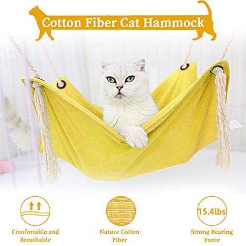Hamaca para gatos, gatos, mascotas, jaulas, cama para exteriores, muebles para gatos, balcón, tumbona, hamaca para perros, gatitos, cachorros, conejos, animales pequeños, cama para gatos amarillo