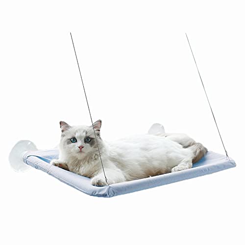 通用 Hamaca Ventana de Gato, 1 Pieza Cama Gato Colgante para Gato, Ventana montada Hamaca para Gato, Equipado con Una Potente Ventosa, La Carga Máxima es de 20 Kg (Azul)