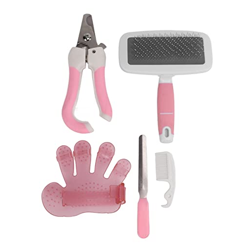 HAOX Juego de Peines de Baño para Limpieza de Conejos, Práctico Kit Interactivo de Aseo para Conejos, Limpieza Profunda Humanizada para Animales Pequeños(Rosa Grande)